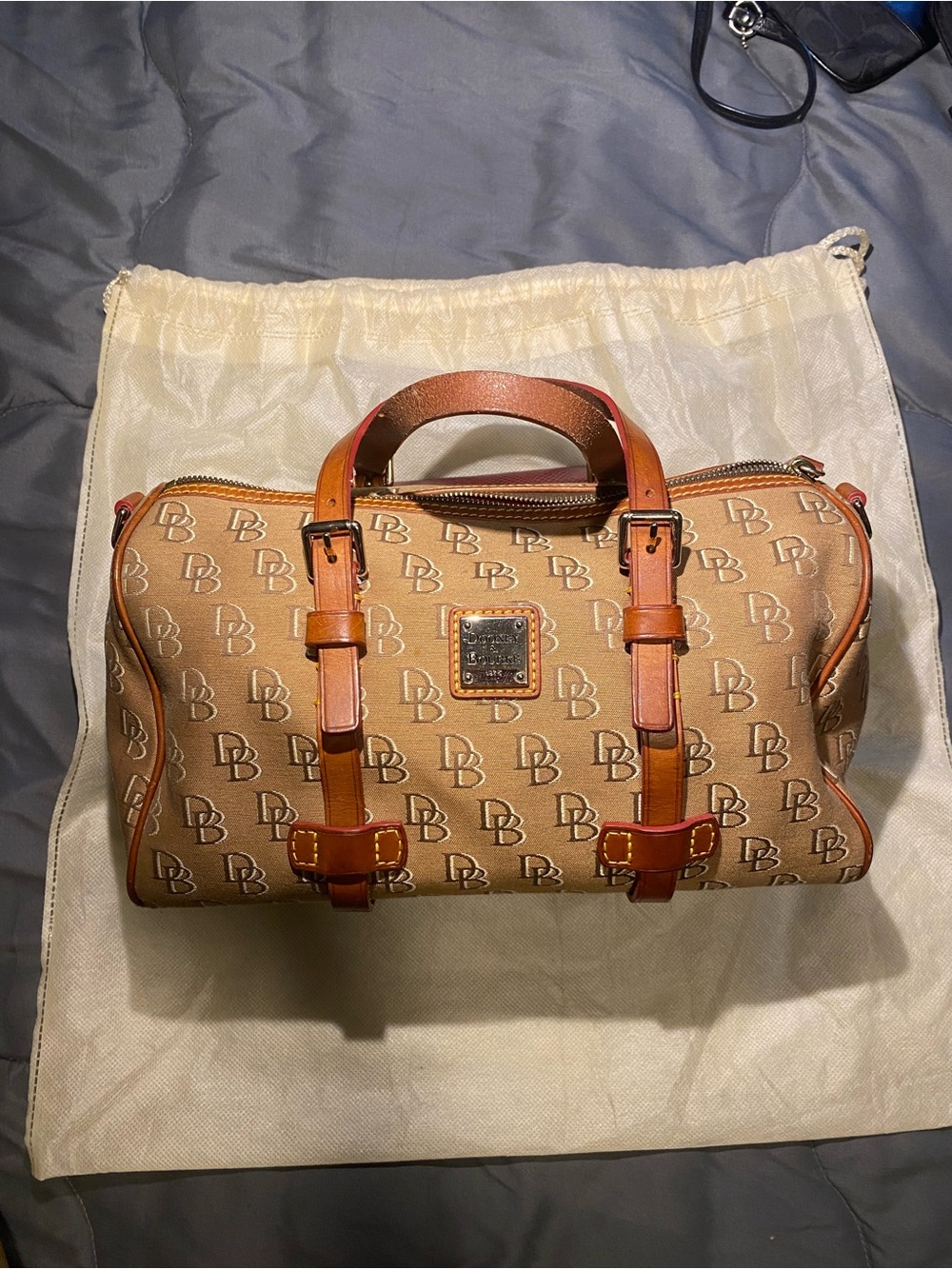 Dooney & Bourke Brown Tan Signature Duffel Bag